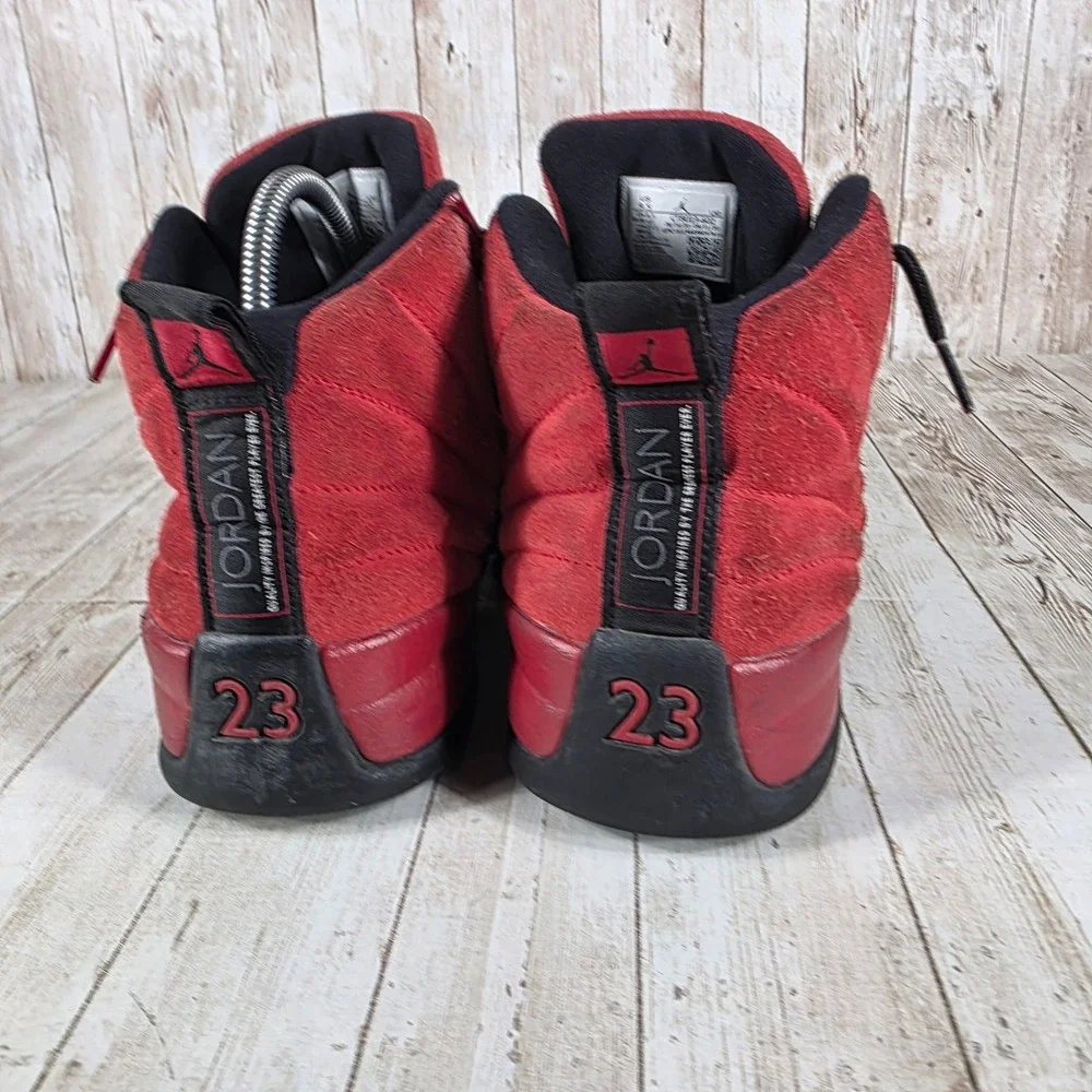 Air Jordan 12 Retro Gym Red Suede Sneakers Black Sole‎ Mens Size 9.5